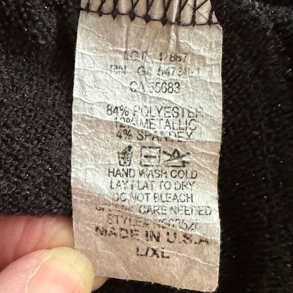 Nally & Millie Black Metallic Swing Tank Cardigan Set - Size Large/XLarge - Picture 10 of 10